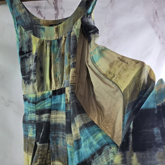 Nic + Zoe Dress Womens Small 4 Blue Green Tank Blouson Abstract Summer Mini - Picture 11 of 12